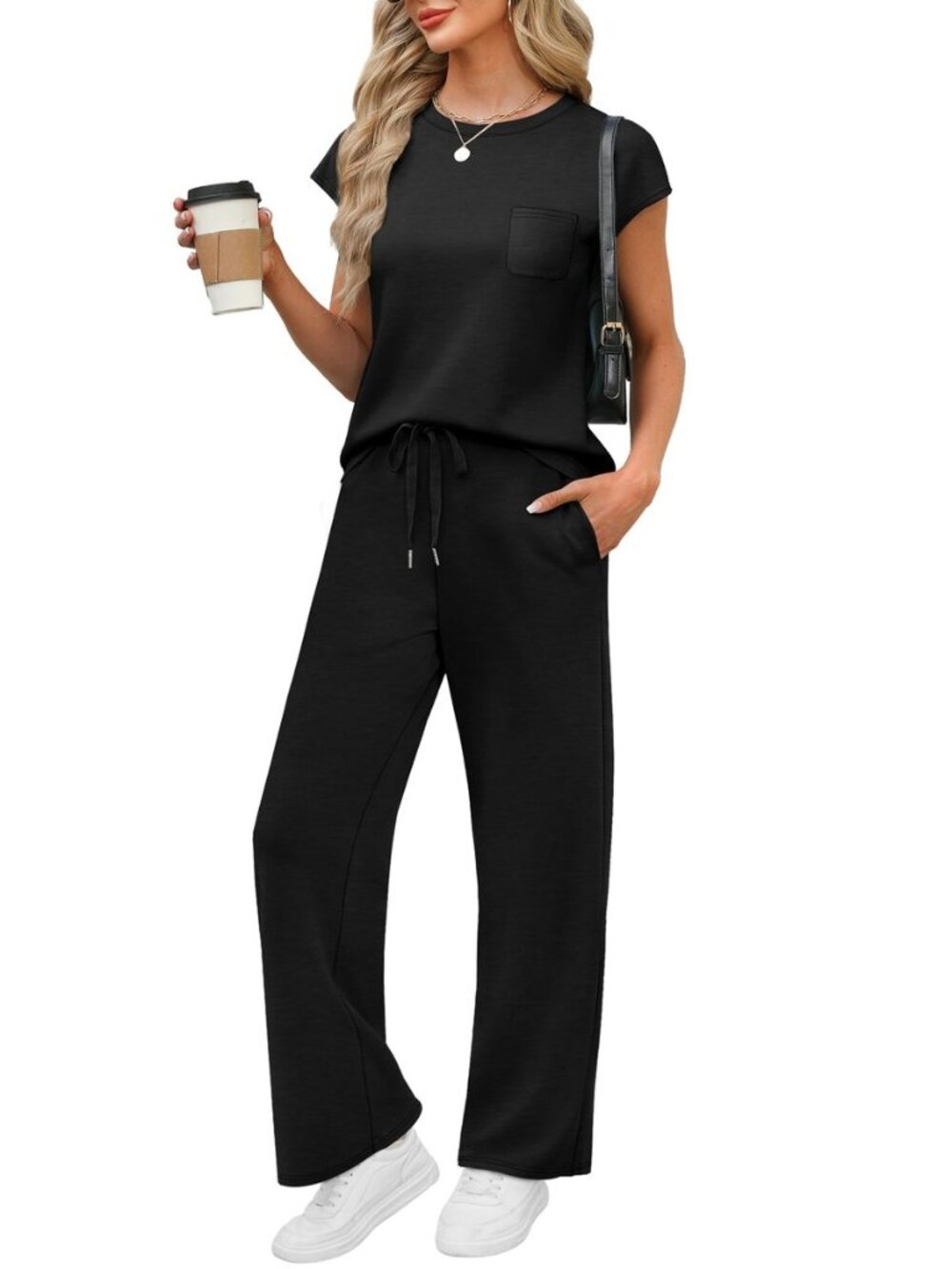 2 Piece Sets for Women Casual Summer Travel Vacation Outfits Cap Sleeve Lounge